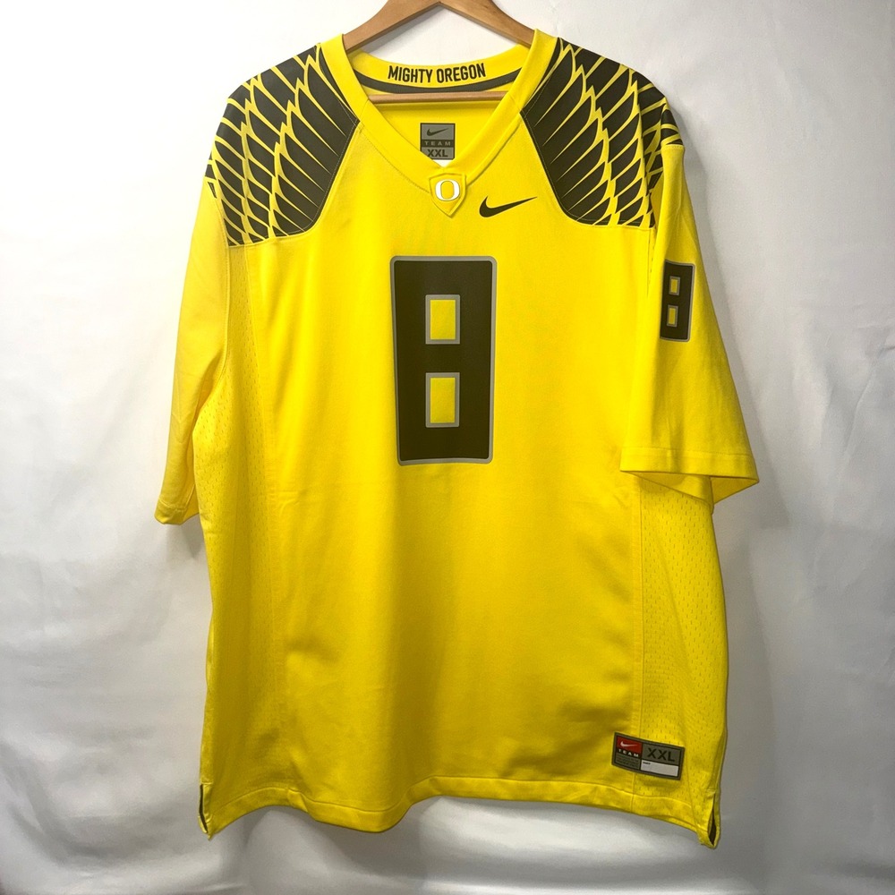 Nike Oregon Ducks Marcus Mariota #8 Jersey Men's XXL Yellow Wing Football
